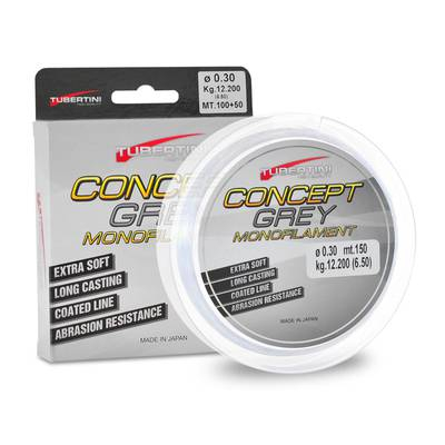 Monofilo lenza e mulinello  TUBERTINI CONCEPT GREY MT.150      0,25mm - Articoli Pesca
